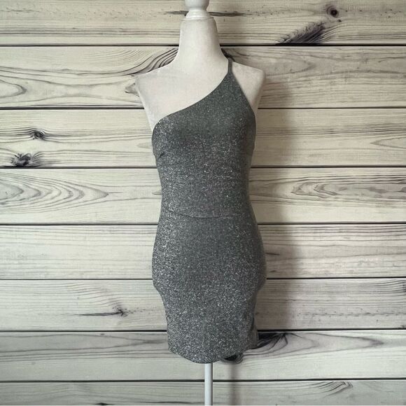 Princess Polly Sparkly Silver One Strap Mini Bodycon Dress - Picture 5 of 11